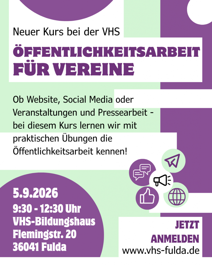 Poster Öffentlichkeitsarbeit für Vereine